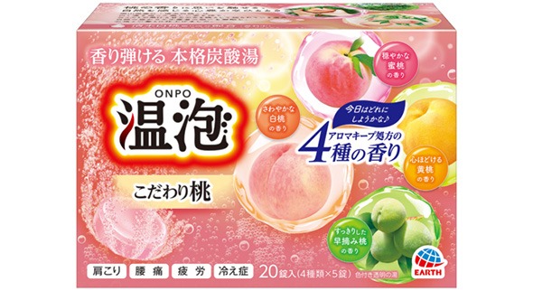 온포 탄산 입욕제 복숭아향 12정